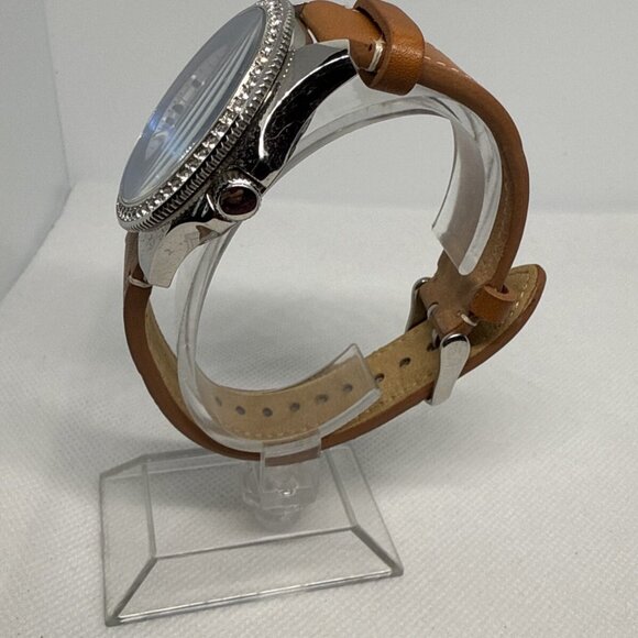 Fossil AM4623 Cecile Crystal Accented 40mm Quartz Brown Leather Strap Women's - Picture 4 of 12